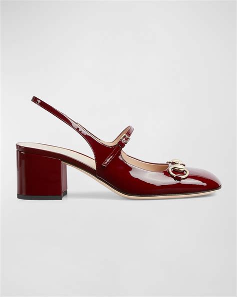 gucci lady patent bit slingback pumps|gucci lido slingback pump.